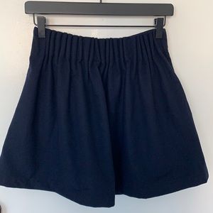 Navy Wool Mini Skirt